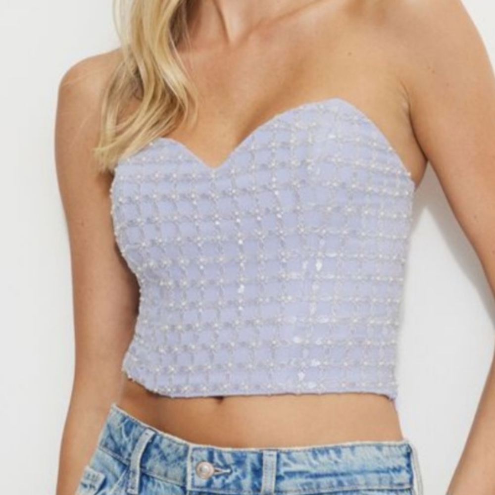 Beaded pearl corset top